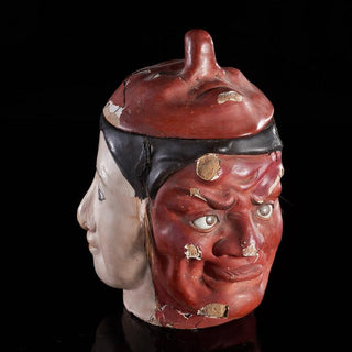[Noh Theater] Tea Caddy with Three Noh Masks