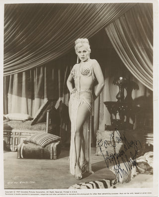 Novak, Kim. (b. 1933) "Jeanne Eagles" - Signed 1957 Photograph