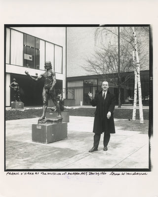 O'Hara, Frank. (1926-1966) [McDarrah,Fred. (1926–2007)] "Frank O'Hara in the Garden of the Museum of Modern Art, January 20, 1960"