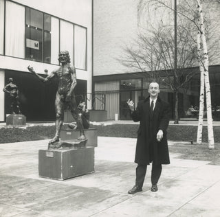 O'Hara, Frank. (1926-1966) [McDarrah,Fred. (1926–2007)] "Frank O'Hara in the Garden of the Museum of Modern Art, January 20, 1960"
