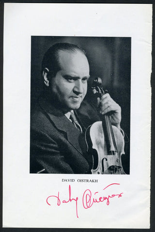 Oistrakh, David. (1908–1974) Signed Program Photograph