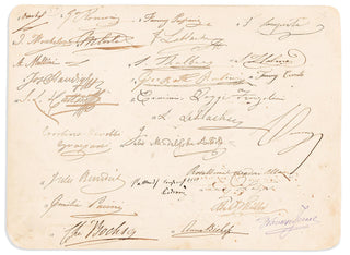 [Music, Dance & Theatre] Mendelssohn-Bartholdy, Felix. (1809–1847), et al. Autograph Signatures on Leaf - Over 20 Composers & Performers