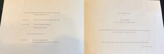 Orff, Carl. (1895–1982) Carl Orff Archive, including Letters, Photographs, Programs and Ephemera