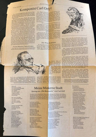 Orff, Carl. (1895–1982) Carl Orff Archive, including Letters, Photographs, Programs and Ephemera