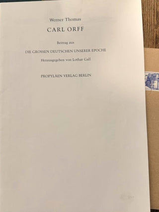 Orff, Carl. (1895–1982) Carl Orff Archive, including Letters, Photographs, Programs and Ephemera