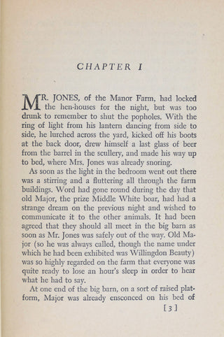 Orwell, George. (1903-1950) "Animal Farm" - Early Edition