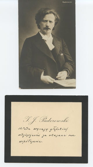Paderewski, Ignace Jan. (1860-1941) Autograph Note on Mourning Stationery