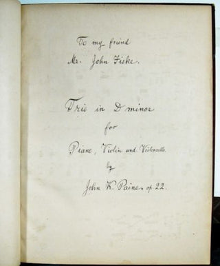 Paine, John Knowles. (1839–1906) Trio in D minor, op. 22 - Autograph Music Manuscript