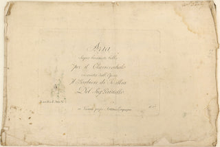 Paisiello, Giovanni. (1740–1816) [R.1.64 Il barbiere di Siviglia] Aria / Saper bramate bella... Racolta d'Arie No. 7