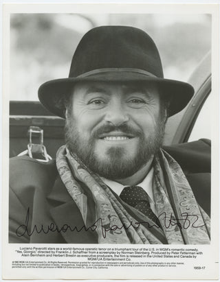 Pavarotti, Luciano. (1935–2007) "Yes, Giorgio" - Signed Promotional Photograph from His Only Starring Role