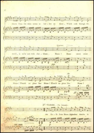 [American Classics] Payne, John Howard. (1791 - 1852) "Home! Sweet Home!" - Autograph Manuscript and First Edition