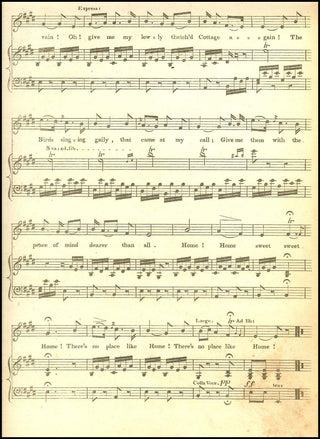 [American Classics] Payne, John Howard. (1791 - 1852) "Home! Sweet Home!" - Autograph Manuscript and First Edition