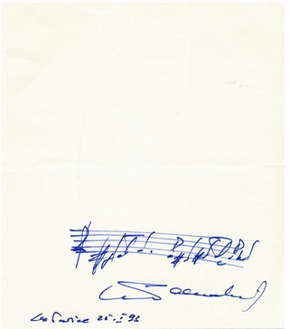 Penderecki, Krzysztof. (1933–2020) Autograph Musical Quotation Signed