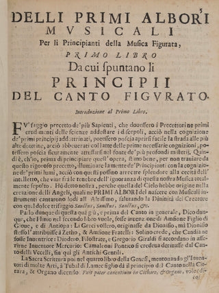 Penna, Lorenzo. (1613-1693) [Guidonian Hand] Li primi albori musicali. Per il principianti della musica figurata.