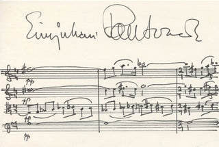 Rautavaara, Einojuhani. (1928–2016) Autograph musical quotation and photograph, both signed