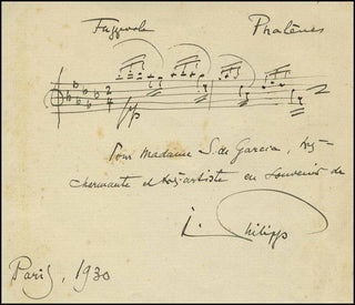 Philipp, Isidor. (1863 - 1958) Autograph Musical Quotation