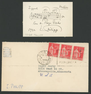 Philipp, Isidor. (1863–1958) "Phalenes" - Autograph Musical Quotation Signed with Photograph