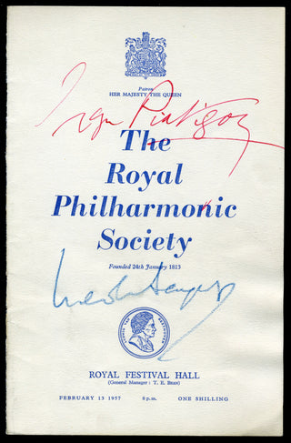 Piatigorsky, Gregor. (1903–1976) & Sargent, Malcolm. (1895–1967) [Walton, William. (1902–1983)] British Premiere of Walton's Cello Concerto - Signed Program Cover