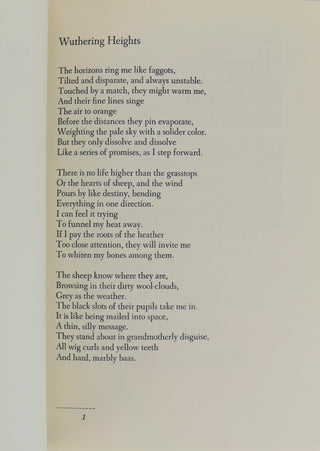 Plath, Sylvia. (1932-1963)  [Bidart, Frank. (b. 1939)] "Crossing The Water" - THE COPY OF FRANK BIDART