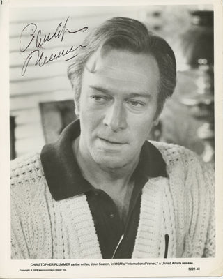 Plummer, Christopher. (1929–2021) "International Velvet"—Signed Photograph