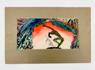 [Theatre Design] Pogany, Willy. (1882-1955) Watercolor on board of a theatrical proscenium arch