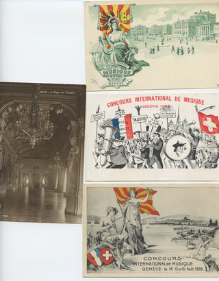 [Concours international de musique, Geneva, 1909] Postcards related to the Concours international de musique, held in Geneva in 1909