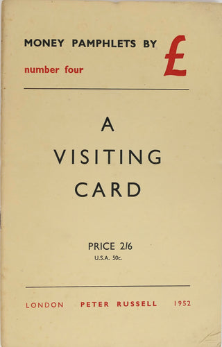 Pound, Ezra. (1885-1972) (Translated by Carmine Amore & John Drummond) [Bidart, Frank. (b. 1939)] "Money Pamphlets by £" - Rare Complete Set of Pound's Economic Pamphlets