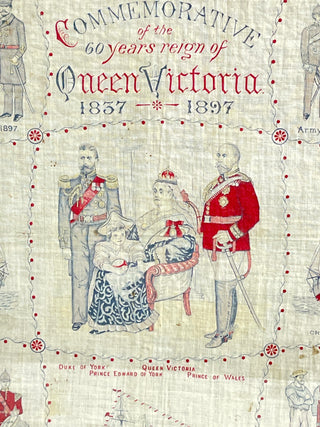[Queen Victoria. (1819–1901] [Silk Kerchief] 1897 Commemorative of the 60 years reign of Queen Victoria