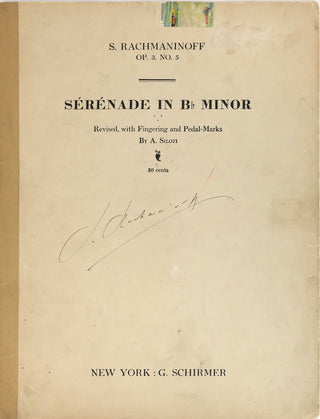 Rachmaninoff, Sergei. (1873–1943) "Serenade in Bb Major" [Op. 3 #5] - SIGNED MUSICAL SCORE