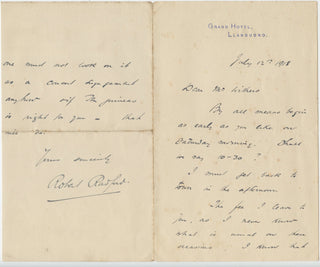 Robert Radford autograph letter signed, 1918, view 1