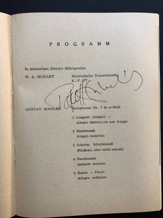 Kubelik, Rafael. (1914–1996) Signed Program