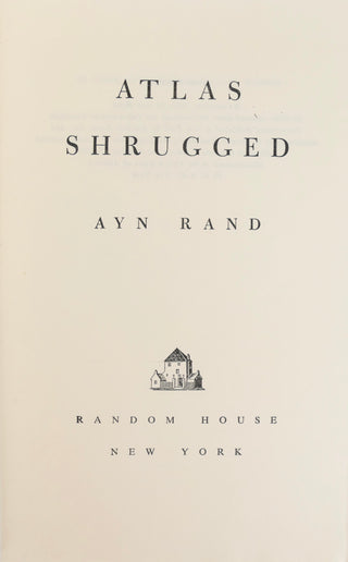 Rand, Ayn. (1905 - 1982) "Atlas Shrugged" - First Edition