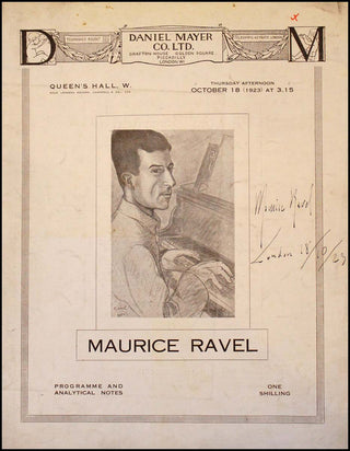 Ravel, Maurice. (1875-1937) Signed Portrait