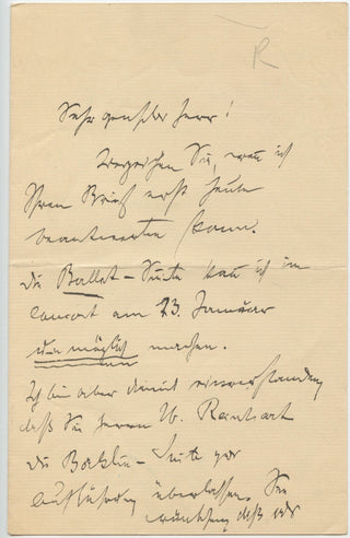 Max Reger autograph letter signed, 1913, with registered envelope, view 1