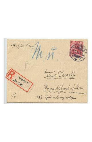 Max Reger autograph letter signed, 1913, with registered envelope, view 4