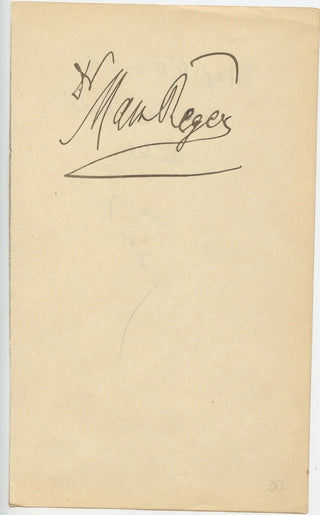 Max Reger autograph signature, view 1