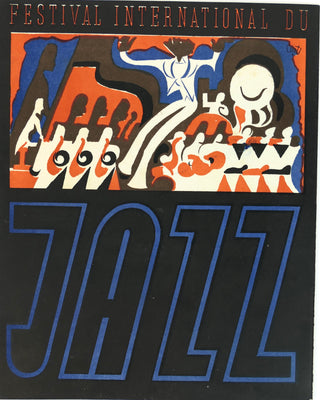 [JAZZ] Reinhardt, Django. (1910–1953) & Armstrong, Louis. (1901–1971) & Grappelli, Stéphane. (1908 - 1997) & Mezzrow, Milton "Mezz". (1899–1972) "La Nuit de Nice. A l'Occasion de la Finale du Festival du Jazz" [1948] - SIGNED PROGRAM