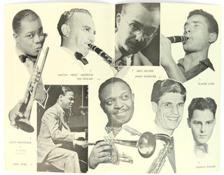 [JAZZ] Reinhardt, Django. (1910–1953) & Armstrong, Louis. (1901–1971) & Grappelli, Stéphane. (1908 - 1997) & Mezzrow, Milton "Mezz". (1899–1972) "La Nuit de Nice. A l'Occasion de la Finale du Festival du Jazz" [1948] - SIGNED PROGRAM