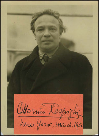 Respighi, Ottorino. (1879-1936) Autograph Signature and Original  Photograph