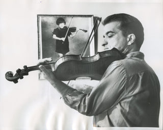 Ricci, Ruggiero. (1918–2012) Pair of Original Photographs with his Guarneri