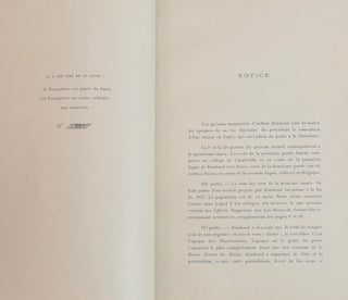 Rimbaud, Arthur. (1854 - 1891) [Fantin-Latour, Henry. (1836 - 1904)] Poésies. Notice de Paterne Berrichon, portrait de Fantin-Latour. [FACSIMILE MANUSCRIPT]