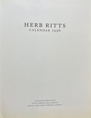 Ritts, Herb. (1952 - 2002) Calendar 1996 - SIGNED WITH HOLIDAY GREETINGS
