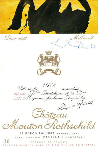 Motherwell, Robert. (1915–1991) [Rothschild, Baron Philippe de. (1902–1988)] 1974 Château Mouton Rothschild Label – SIGNED