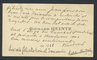 Ropartz, Guy. (1864–1955) & Dupuis, Sylvain. (1856–1931) & Marsick, Paul-Louis. (1916–1969) & Rieti, Vittorio. (1898–1994) & Rougnon, Paul. (1846–1934) & Heintz, Richard. (1871–1929) [Rogister, Jean. (1879–1964)] Collection of Autograph Letters and Signed