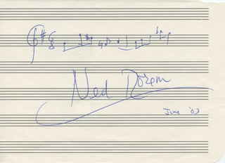Rorem, Ned. (1923–2022) Autograph Musical Quotation Signed