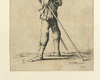 [Rosa, Salvator. (1615-1673)] Sandrart, Joachim. (1606 - 1688) Solider in Profile with Sword and Cane