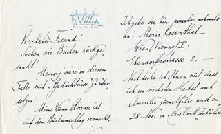 Rosenthal, Moriz. (1862–1946) [Labunski, Wiktor. (1895-1974)] Three Autograph Letters Signed - "Have you followed Paderewski's 'My Story' in the Saturday Evening Post?"