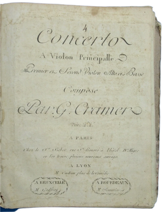 Saint-Georges, Joseph Bologne, Chevalier de. (1745–1799) & Viotti, Jarnovic, Cramer & Fodor Violin Concerto Sammelband