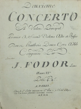 Saint-Georges, Joseph Bologne, Chevalier de. (1745–1799) & Viotti, Jarnovic, Cramer & Fodor Violin Concerto Sammelband