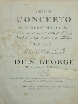 Saint-Georges, Joseph Bologne, Chevalier de. (1745–1799) & Viotti, Jarnovic, Cramer & Fodor Violin Concerto Sammelband